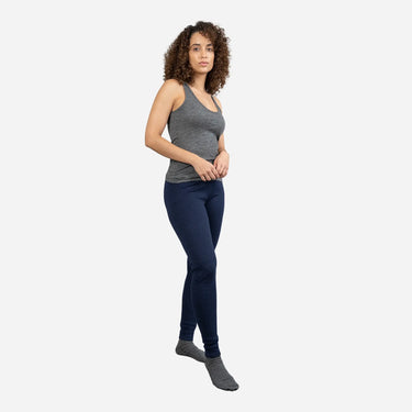 Women's Alpaca Wool Leggings: 300 Lightweight color navy blue