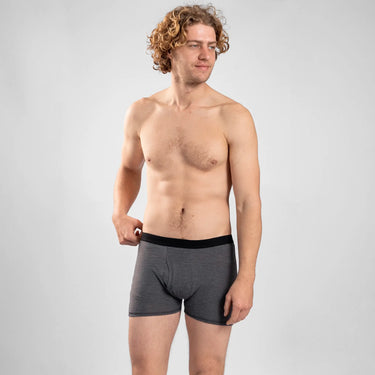 mens fast drying boxer w fly color gray