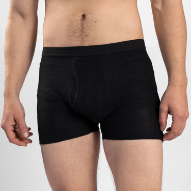 mens highly breathable boxer w fly color black