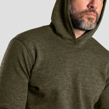Men's Alpaca Wool Pullover Hoodie: 420 Midweight