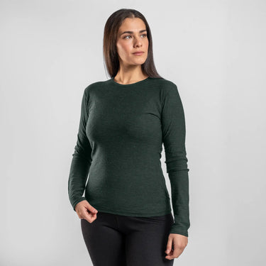 womens eco friendly long sleeve shirt color dark teal