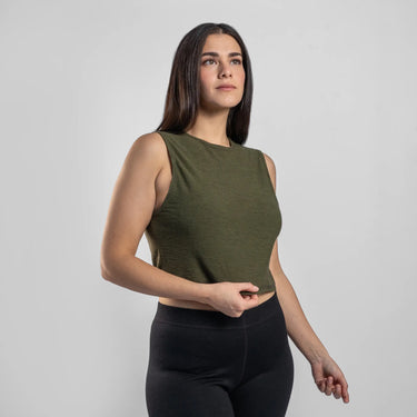 womens green crop tank ultralight color green