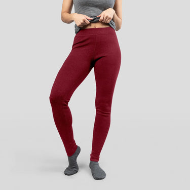 womens moisture wicking wool leggings midweight color maroon