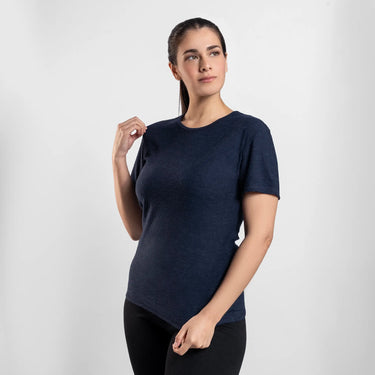 womens natural dye running tshirt ultralight color navy blue