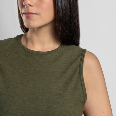 womens organic cotton fabric crop tank ultralight color green