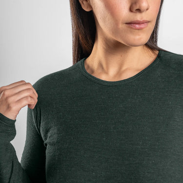 womens sustainable long sleeve shirt color dark teal