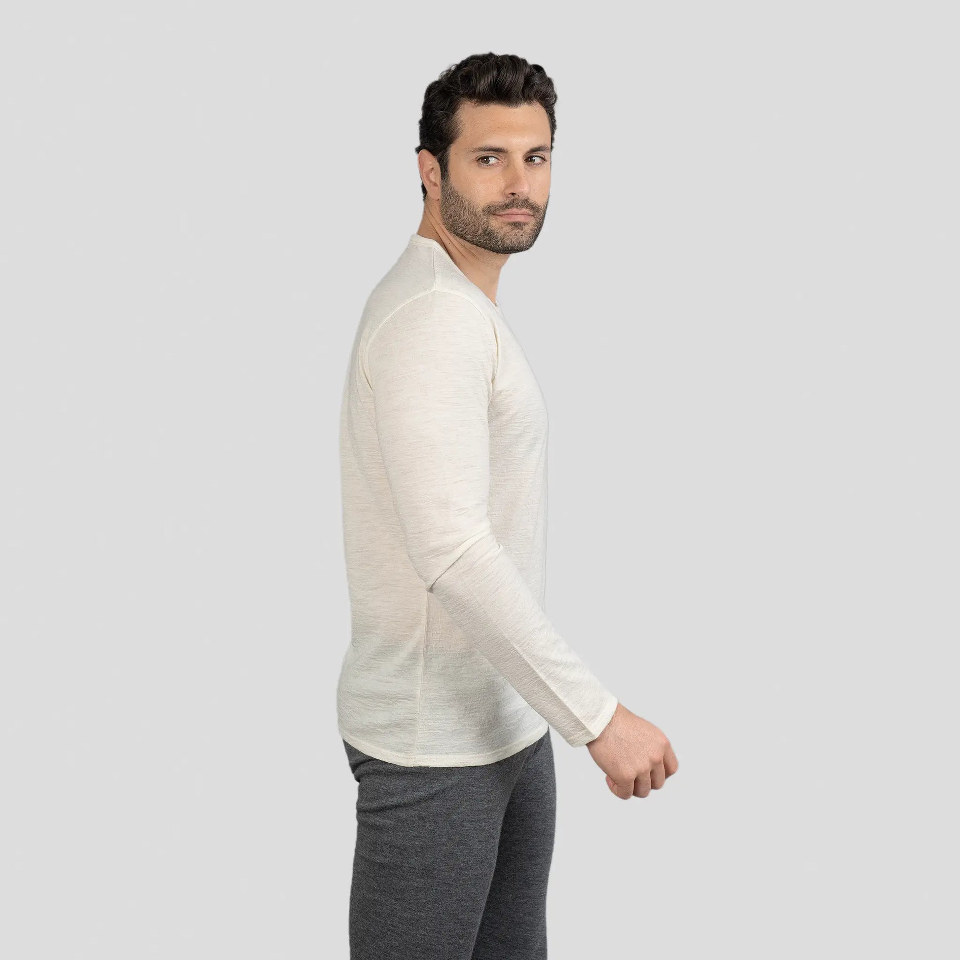  mens temperature regulate long sleeve tshirt color Undyed