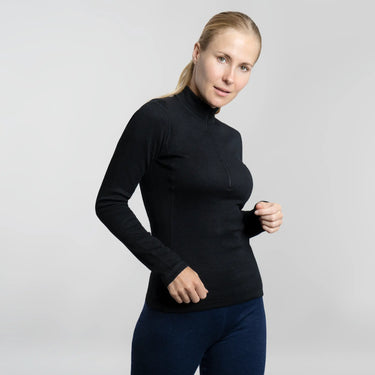 womens best fleece baselayer half zip color black